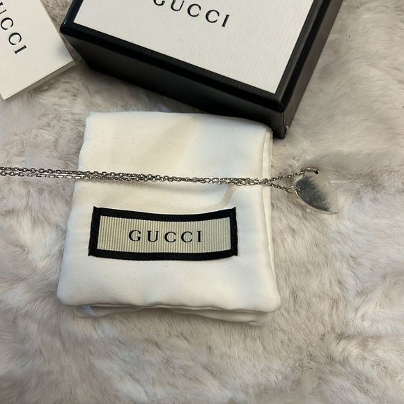 Gucci 925 Silver heart necklace with box and dustbag - Picture 11 of 15
